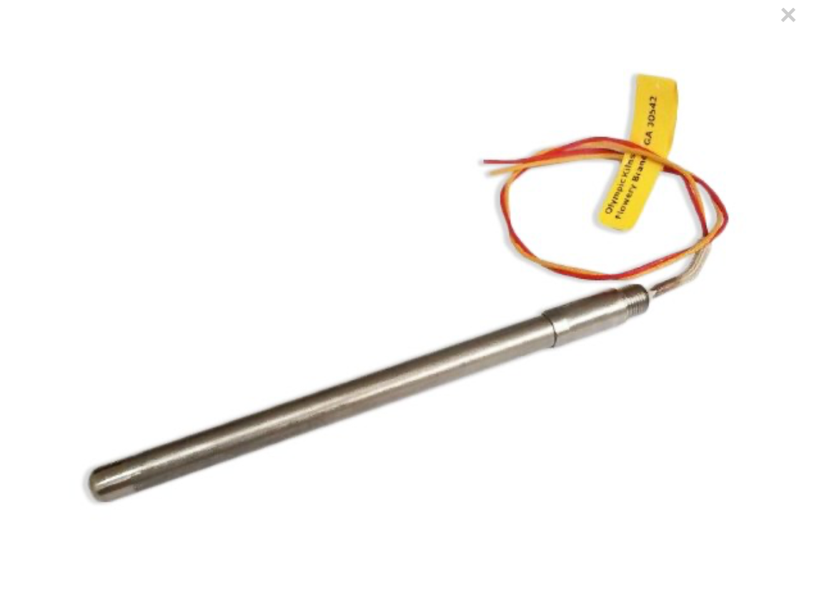 Olympic Factory Type-K Thermocouple 10” (8 gauge) is used in large capacity kilns. Does not come with thermocouple block.