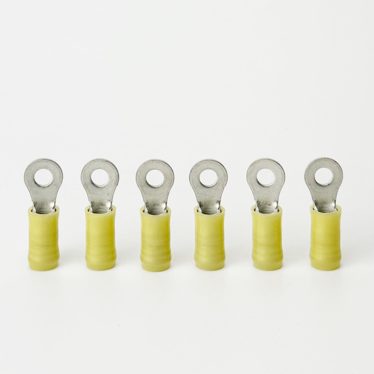 Ring connectors commonly used on kilns where feeder wires connect to the terminal strip. Set of six is enough for 3 section kilns