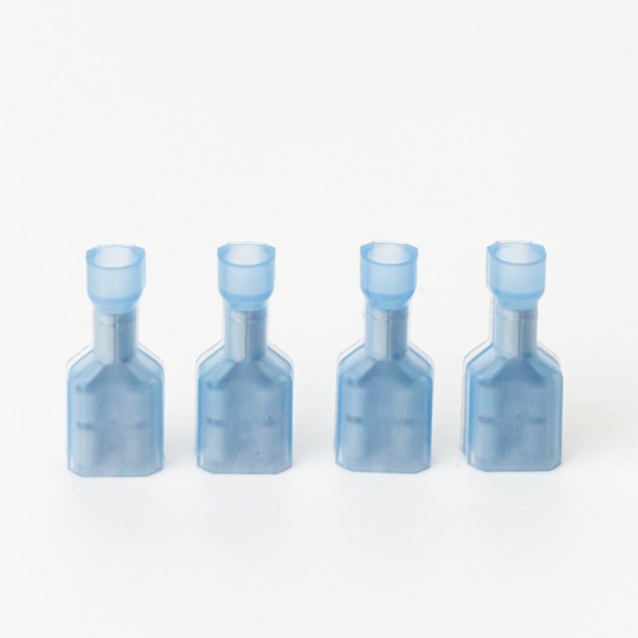 Female spade connectors commonly used on kilns where feeder wires connect to the power terminal strip in the control box. Set of four is enough for 2 section kilns.