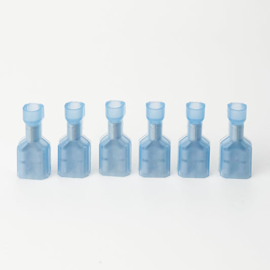 Female spade connectors commonly used on Skutt kilns where feeder wires connect to the power terminal strip in the control box. Set of six is enough for 3 section kilns.