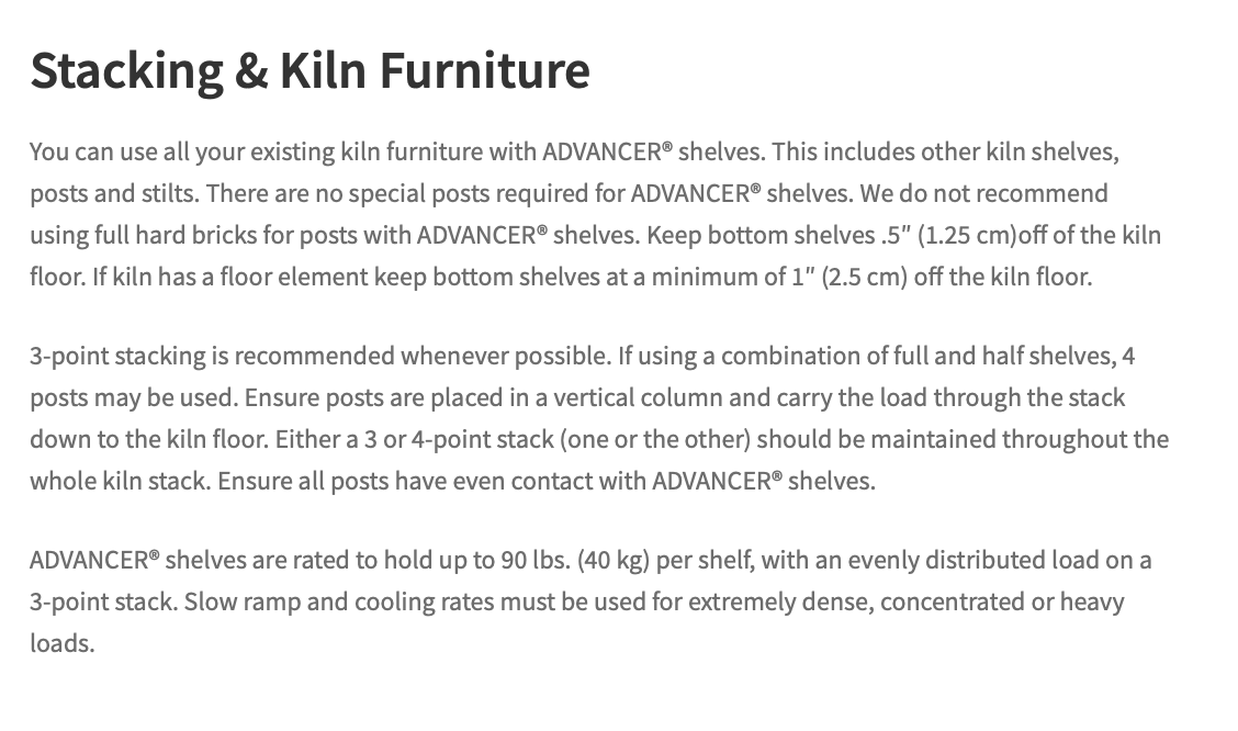 Advancer Kiln Shelf 12"x 24"x 5/6" Rectangle