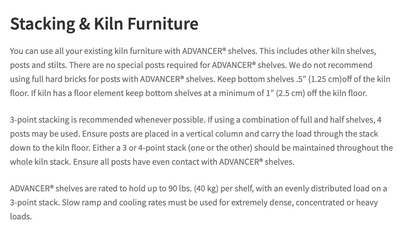 Advancer Kiln Shelf 12"x 24"x 5/6" Rectangle