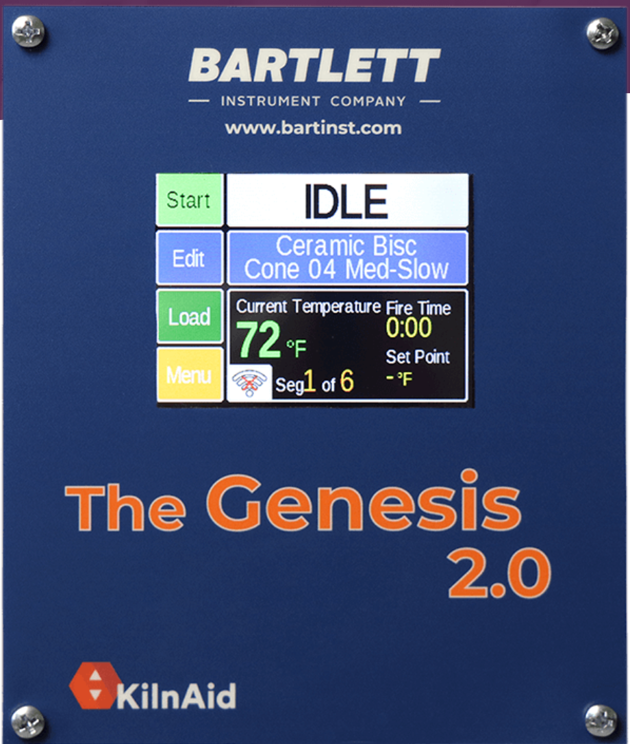 This genesis controller can be upgraded from any kiln that uses KilnStar V6CF. This controller can be programmed for multiple zones, different types of thermocouples and temperature.