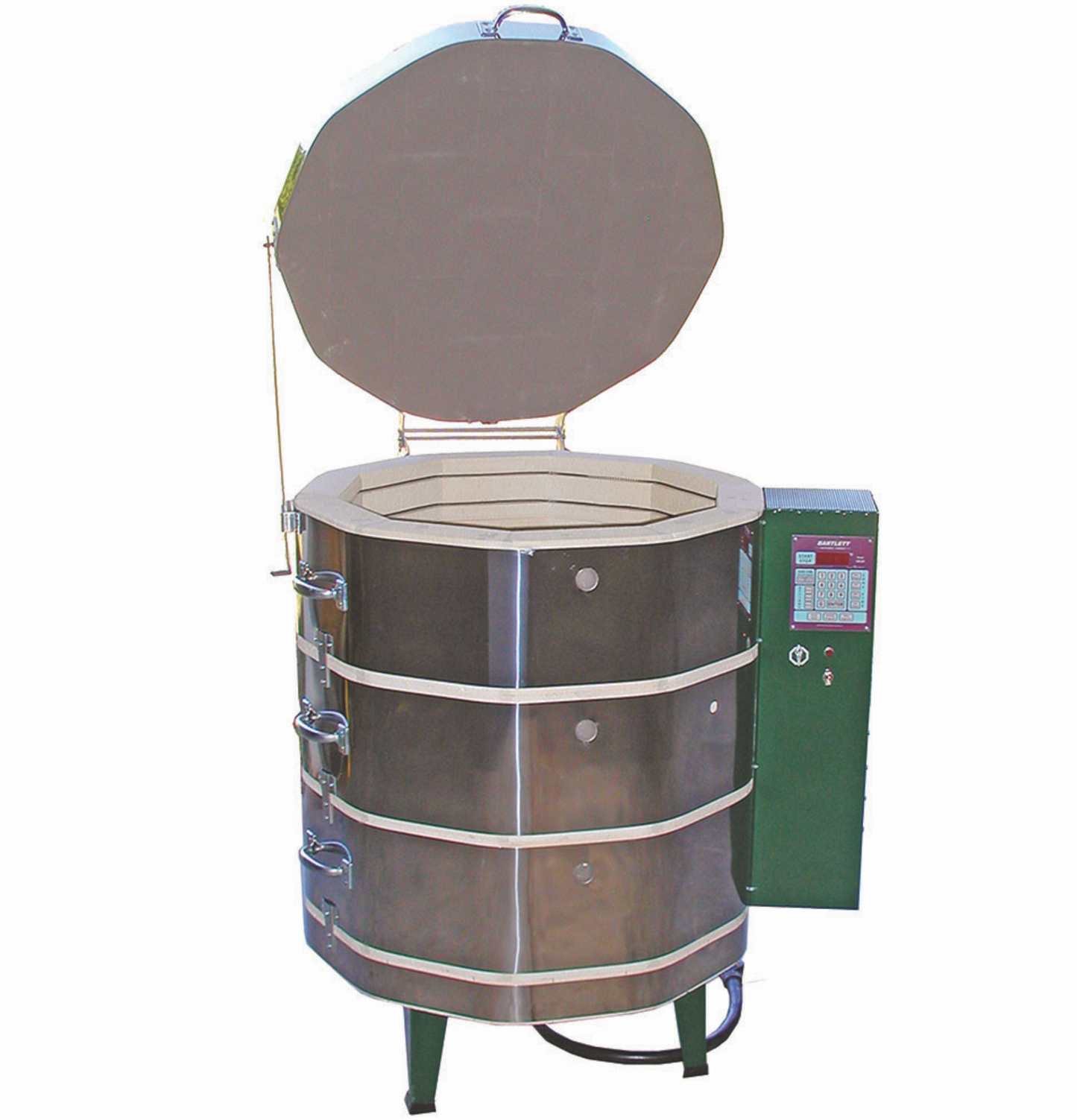 Olympic Kilns Medallion Series (MAS) are designed to save money with a green control box! All models are designed for high-fire Cone 10 and have 3" brick for energy consummation and efficiency.