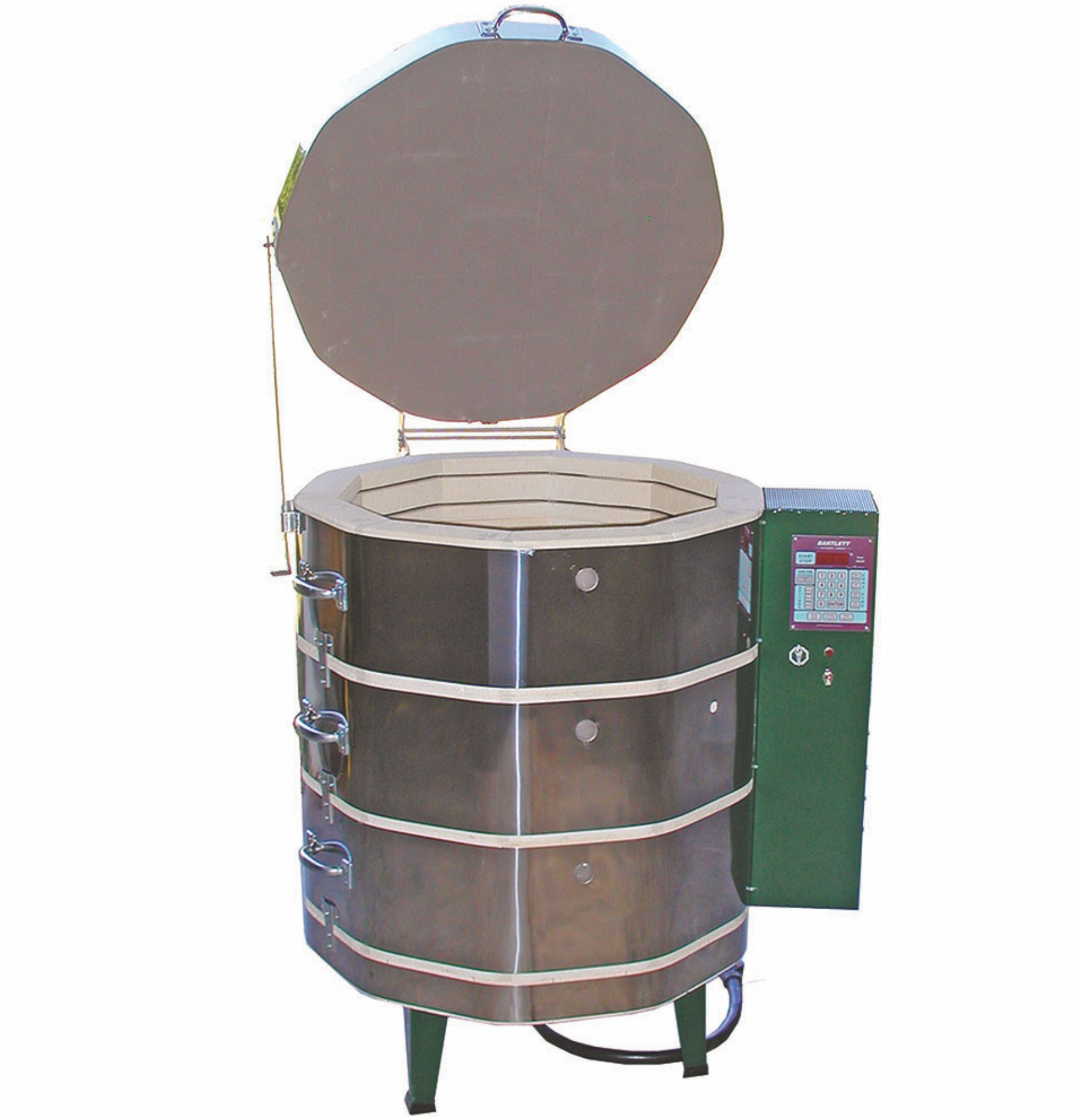Olympic Kilns Medallion Series (MAS) are designed to save money with a green control box! All models are designed for high-fire Cone 10 and have 3" brick for energy consummation and efficiency.