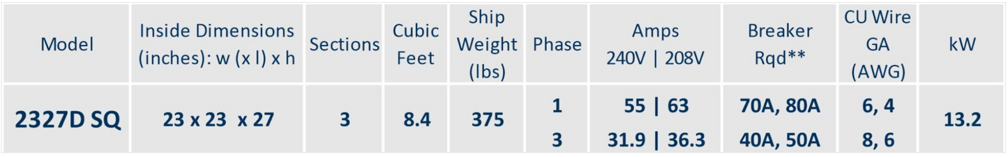 Cone Art 2327D SQ Square Kiln