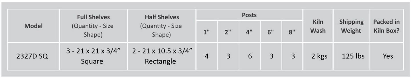 Cone Art 2327D SQ Square Kiln