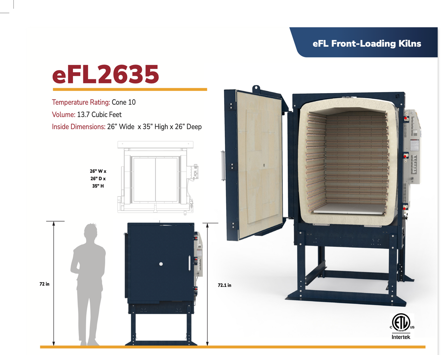 L&L EFL 2635 Front Loading Kiln