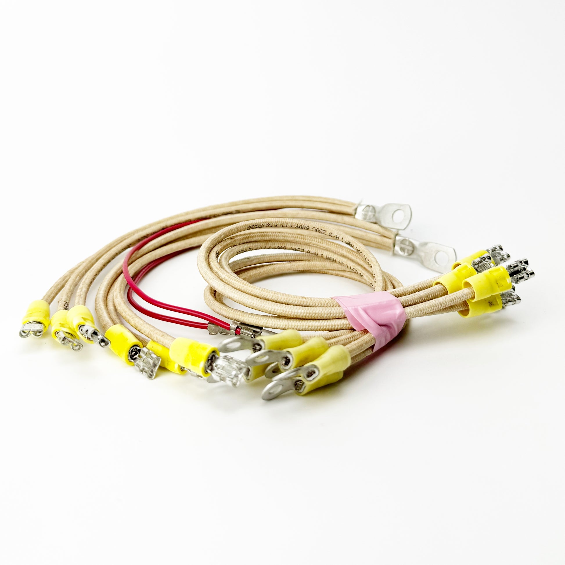 Relay harness for 1PH Skutt kilns, featuring a collection of wires with crimped connectors on one end and tab connectors on the other.