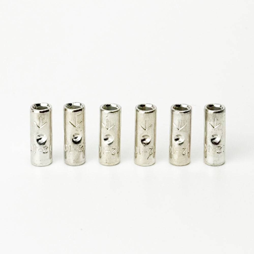 Butt connectors are commonly used where the element wire connects to the feeder wire feeder with a crimp connection. Set of 6 is enough for 2 section kilns